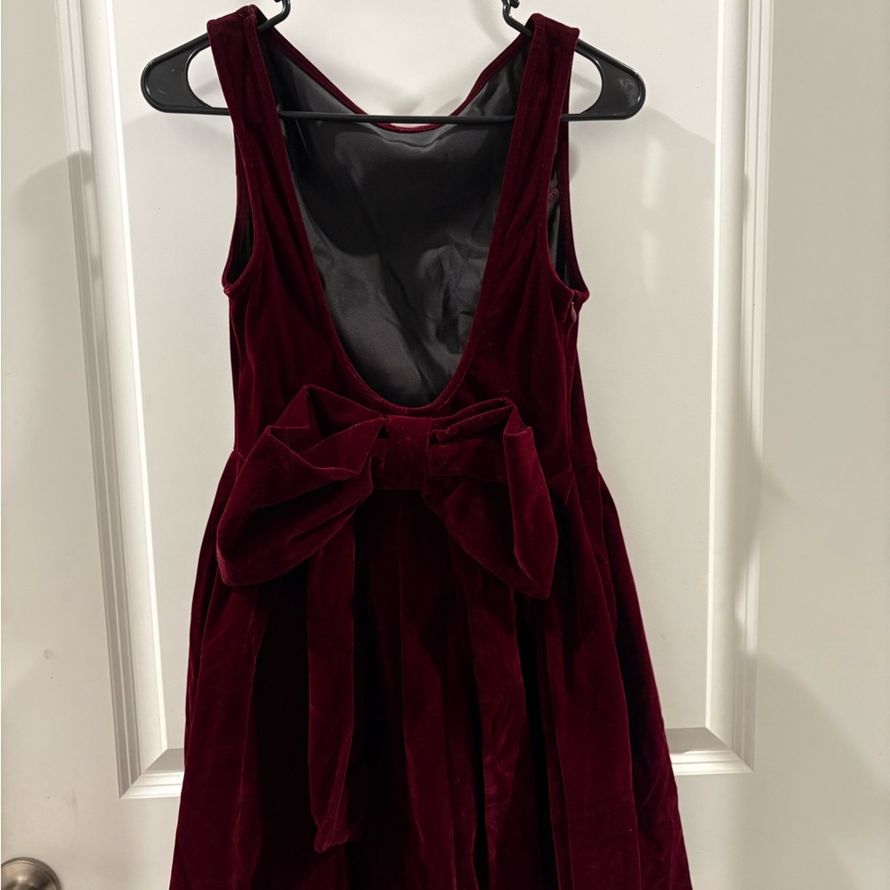 Cider Deep Red Velvet Dress